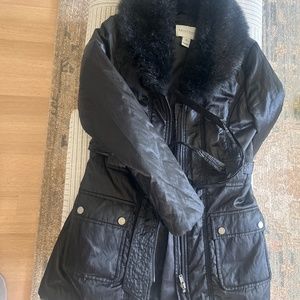 WHBM belted black coat